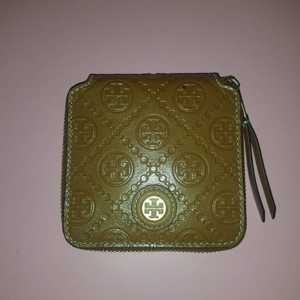 Tory Burch T Monogram Leather Wallet Moose